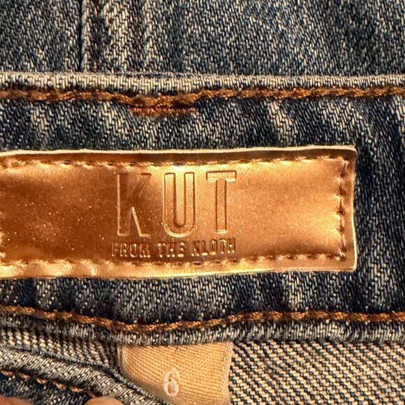 Kut from the Kloth Jen Denim Midi Skirt Raw Hem Size 6 - Picture 8 of 11
